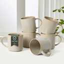 MONITO Coffee Mugs Set of 6, 16 oz Mugs Set, Ceramic Coffee Cups with Large Handles, Suitable for Lattes, Hot tea, Cappuccinos, Mochas and Cocoa,Bonbon Beige