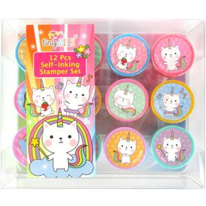 TINYMILLS 12 Pcs Unicorn Stamp Kit for Kids – Cute Self-Inking Unicorn Stamps, Unicorn Party Favors, Classroom Rewards, Goody Bag Stuffers, Birthday Party Supplies