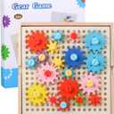 Wooden Gears Toys for Kids, Smart Toys Critical Thinking Puzzle Games, Gears Creative Kids Games Toy for Boys and Girls 3-4-5-6-7-8-9-10-11-12
