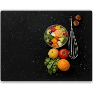 Large Marble Cutting Board for Kitchen 16x20 Inch- Stone Granite Cutting Board | Multi-Functional Marble Pastry Board for Cheese, Charcuterie - Wedding Gift, House Warming (Black 16x20)
