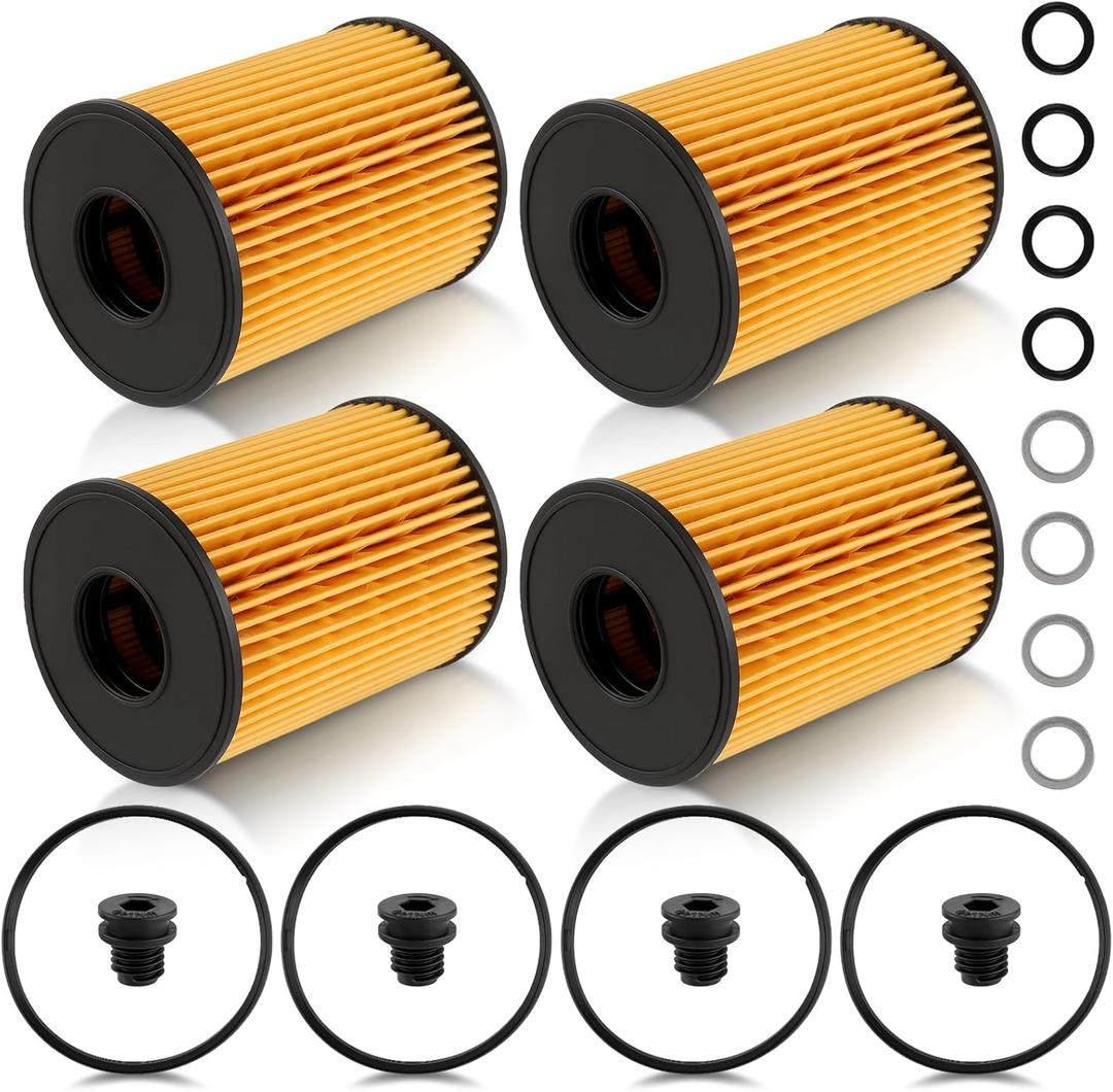 26350-2S000 Oil Filter with Seals Compatible with Hyundai Santa Cruz 2.5L 2020-2022 Compatible with Kia Sorento 2.5L Engine 2021-2022 Pack of 4