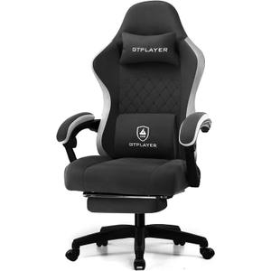 GTPLAYER Gaming Chair, Fabric Computer Office Chair with Pocket Spring Cushion, Ergonomic Office and Gaming, Video Gaming Chair with Linkage Armrests, High Back Desk Chair with Adjustable Recliner