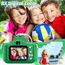 goopow Kids Selfie Camera Toys for Girls Age 3-9, Digital Video Camera Toy with Protective Cover,Christmas Birthday Festival Gifts for 3-9 Year Old Girls Boys- 32GB SD Card Included (Green-H25)