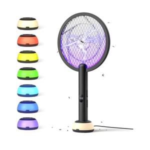 YISSVIC Electric Fly Swatter Bug Zapper Racket 4000V LED Screen Dual Modes Fly Zapper Rechargeable for Indoor Home Office Backyard Patio Camping