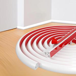 Flexible Quarter Round Molding Trim - 118in Waterproof Bendable Silicone Peel and Stick Molding Trim for Walls, Floor, Corner, Staircase, Tub, Cabinet Edge (White)