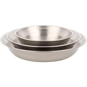 Snow Peak Tableware Set Single - Lightweight, Rust Resistant, and Durable - At Home or Group Camping (1 Count (Pack of 1))