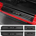 Door Sill Guards Compatible with Jeep Wrangler JL JLU 2018-2026 & Gladiator JT 2020-2026 Accessories Stainless Steel Material Carbon Fiber Texture Front and Rear Door Sill Protector