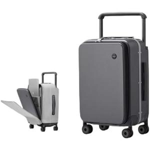 Luxury Wide Handle 20 Inch Carry-On Trolley Case, Rock Gray 