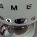 Smeg 50's Retro Style Aesthetic Drip Coffee Machine with 10 Cup Glass Carafe, Auto Start Feature, Keep Warm Plate, and Two Coffee Strength Settings (Pastel Green)