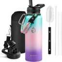 RAYMYLO Insulated Water Bottle 40 oz, Triple Wall Vacuum Stainless Steel (Cold for 36Hrs, Hot for 18Hrs), Leak Proof & Non-BPA, Modern Water Flask Jug with Paracord Handle & Straw Spout Lids