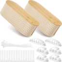 Marsui 2 Pcs Beige Cable Management Organizer Box for Hiding Wires, Home Office Desk Floor Cord Organizer, 11.8 x 5.1 x 4.3 Inch Cord Strip Protect Holder Wire Storage (Frost White, Wood Color)