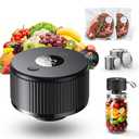 Upgraded 3-in-1 Electric Mason Jar Vacuum Sealer Kit for Mason Jars, Food Savers & Containers | Food Preservation System for Kitchen | Ideal for Canning Jams, Pickles, Dry Foods, Grains & Leftovers (Black)