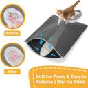 Cat Litter Mat Litter Trapping Mat,Cat Litter Box Mat for Floor 32"x22", 2 Layer Llitterbox Mats for Pet kitty,Litter Rug Catcher,Waterproof Urine Proof, Clean Easily, Collapsable, Medium
