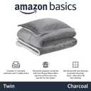 Amazon Basics 2-Piece Ultra-Soft Micromink Sherpa Warm All Season Comforter Bedding Set, Twin, Charcoal