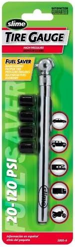 Slime 2005-A Pencil Tire Gauge with Bonus Caps, 20-120 PSI