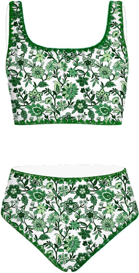 blibean Teen Girls Swimsuits Two Piece Bikini Sets with Chest Pad Size 12-13 Years