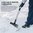 Heavy-Duty Manganese Steel Ice Scraper, Snow Shovel and Multi-Purpose Cleaning Tool Detachable with Stainless Steel Handle for Easy Storage, for Outdoor Garden, Wall Cleaning, and Snow Removal