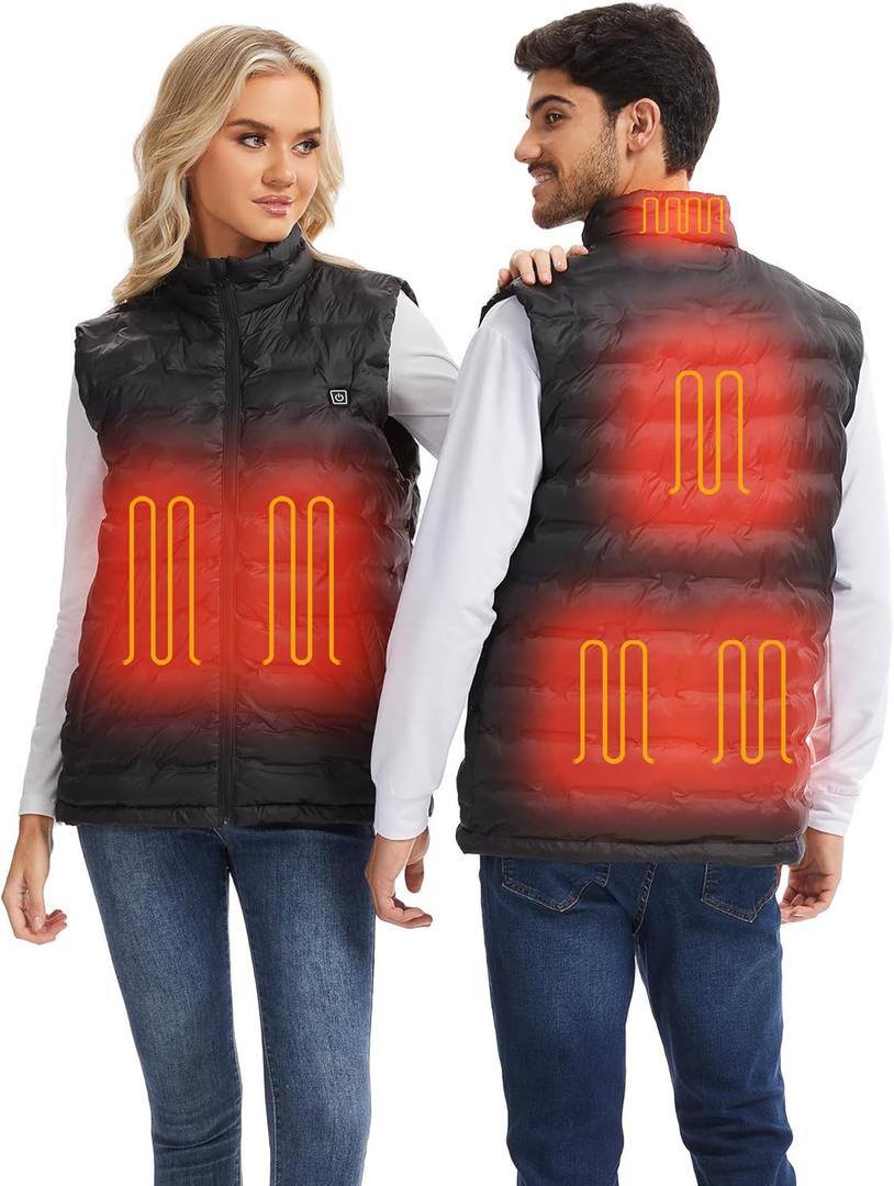 Heated Vest, Electric Smart Warming Heated Jackets Clothing Vest, Unisex Winter Hooded Heated Vests Outerwear (Medium)