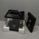 AQQA 3.7 Gallon Aquarium Starter Kit Small Glass Fish Tank with Filter and Light (10 Colors Adjustable) Desktop Self-Cleaning Betta Fish Tank Kit Office & Home Decor Idea (Black)