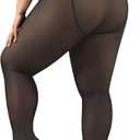 Justay 1 Pair Plus Size Fleece Lined Tights Women Winter Warm Thick Pantyhose Fake Translucent Thermal Leggings for Gifts