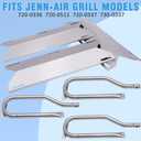 Grill Parts Kit for Jenn-Air 720-0336 720-0511 720-0337 730-0337, Members Mark 720-0586A Gas Grill Burners, Heat Plates Tent Shield Burner Cover, Igniters