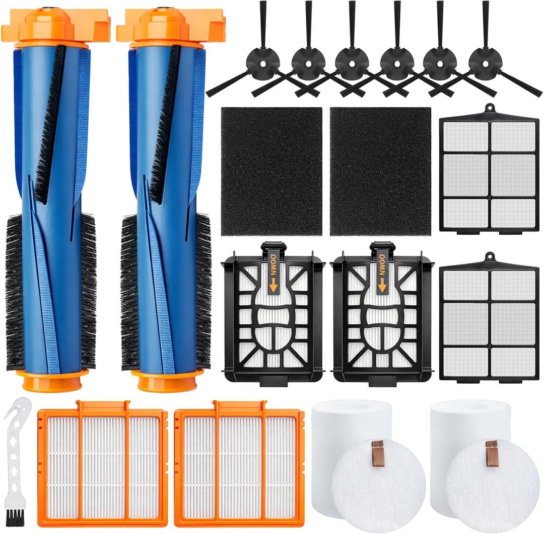 Replacement Parts Compatible with Shark UR2360S UR2360 UR2360EEUS Ultra Robot Vacuum Cleaner,Main Brush,HEPA Filter,6 Side Brush,20 Pack Accessories kit