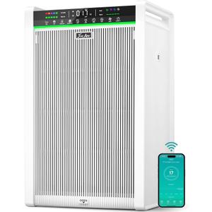 FreAire Air Purifiers for Home Large Room up to 3,850 Ft², HEPA Air Purifier with Smart APP Control & Washable Filter, Large Real-Time PM2.5 Display, Auto Pet ECO Modes for PoIIen Pet Dander Smoke