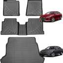 Floor Mats & Cargo Mat for Hyundai Sonata 2015-2019 & Kia Optima 2016-2019, Custom Fit All-Weather Rubber Car Liners, High Edges Anti-Slip TPE Mats for Hyundai