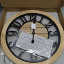 LEIKE 16 Inch Large Wall Clock - Rustic Wooden Silent Non-Ticking Wall Clock with Black Metal Frame, Vintage Farmhouse Decorative for Living Room, Bedroom, Kitchen - Arabic Numerals, Modern Design