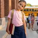 Girls Summer Short Sleeve T Shirts Casual Kids Tops Crewneck Tees Tween Girls Basic Clothes 12-13 Years (Pink)