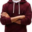 Tommy Hilfiger Men's Medium Weight Solid Fleece Hoodie Sweatshirt, XL