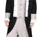 EraSpooky Mens George Washington Costume Adult Founding Father Colonial Outfits (Large)