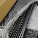 6 Panels Metal Freestanding Dog Gates with Door,120''W Detachable Foldable Dog Fence Indoor Outdoor Puppy Gate, 32''H Free Standing Tall Pet Gate for Doorways,House,Stairs,Porch,Deck,Yard