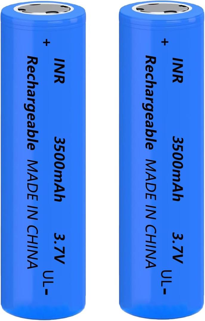 2 Packs 18650 Rechargeable Battery 3.7V 3500mAh 18650 Flat Top Battery for Headlights etc