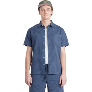 UNIONBAY Men's Stretch Seersucker Yarn Dye Short Sleeve Button-up Shirt (X-Large, Navy)