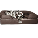 PetFusion Ultimate Dog Bed, Orthopedic Memory Foam, Multiple Sizes/Colors, Medium Firmness Pillow, Waterproof Liner, YKK Zippers, Breathable 35% Cotton Cover,Brown, XXL Jumbo (50x40")