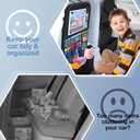 Car Backseat Organizer with Table Tray(2-Pack) 9 Storage Pockets Backseat Car Organizer and storage with Tablet Holder, Kick Mats Back Seat Cover for Kids family Road Trip Essentials Travel