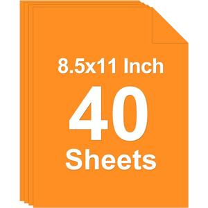 Cardstock 8.5 X 11, 40 Sheets, Pumpkin Orange Card Stock, 75lb/ 200gsm Orange Copy Paper and Printer Paper For Art, Drawing, DIY Cards, Craft, Construction, School & Office Supplies