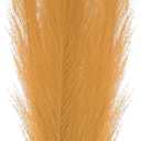 MECCANIXITY 12Pcs Faux Pampas Grass,21"/55cm Fluffy Fake Pampas Grass Decor Tall Artificial Pampas Grass for Living Room Party Wall Vase Wedding Decoration,Yellow