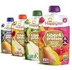 Happy Tot Organics Stage 4 Fiber & Protein 4 Flavor Variety Pack (Pack of 16)