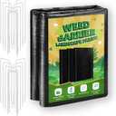 1.3FT x 50FT Weed Barrier Landscape Fabric Heavy Duty, 3.2oz Premium Gardening Weed Control Mat with 10 U-Shaped Securing Pegs, Ground Cover for Garden Beds, Farming, Underlayment, Commercial Driveway