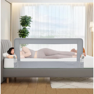 Toddler Bed Rails, 51 Inch Foldable Bed Rail for Toddlers, Baby Bed Rail Guard for Twin, Full, Queen Size Bed, Box, Platform Bed, with Reinforced Safety System