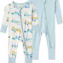 Baby Viscose from Bamboo Footless Pajamas Boys Girls Zippy Pjs Sleep 'N Play Romper - 6-12 Months (Blue)