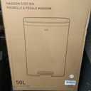 EKO Madison Brushed Stainless Steel 13.2 Gal/50L Kitchen Step Trash Can or Recycling Bin, Removable Inner Liner, Soft Close Lid, Fingerprint Resistant Finish
