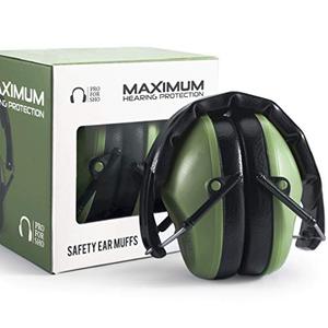 Pro For Sho 34dB NRR Hearing Protection Ear Muffs – Highest NRR Compact Design Ear Protection for Loud Events & Sensory Use (Army Green)