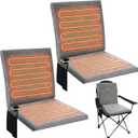 Thyle Portable Heated Seat Cushion for Bleachers Foldable Heating Cushion 3 Mode Adjustable Heated Stadium Chair Bleacher Seat for Bleachers Indoor, Power Bank Not Included (Gray)