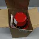 10 Pcs Metal Christmas Buckets with Handle 4.5x4.5x2.8inch Small Red Santa Belt Buckets with Santa Shape Cards Candy Drink Ice Small Pails for Xmas Winter Holiday Party