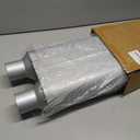 A-KARCK Universal Exhaust Muffler 2.25" Dual Inlet 2.25" Dual Outlet, 23" Overall Length Aluminized Steel Aggressive Sound Race Muffler for Cars, Trucks