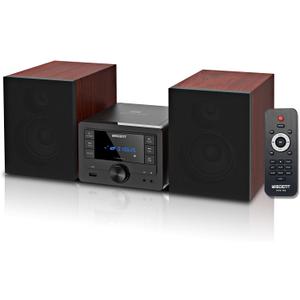 WISCENT Bluetooth Stereo System 40W for Home, CD Player with Wireless Streaming, MP3/USB/Audio in/FM Radio, Powerful Home Audio Sound System