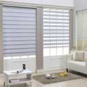 Cordless Zebra Blinds Size 52" x 72", White
